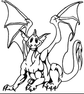 coloriage dragon souriant